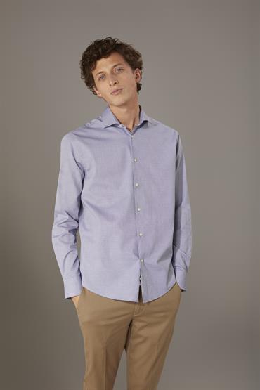 FRENCH COLLAR SHIRT BAGGY FIT BLUE