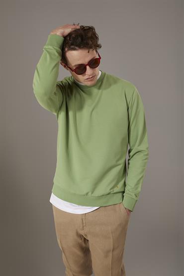 ROUND NECK FLEECE APPLE GREEN