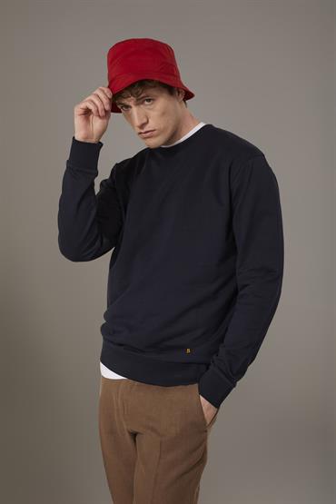 ROUND NECK FLEECE DK BLUE