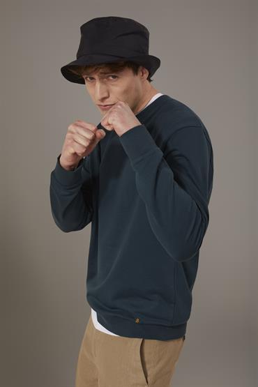 ROUND NECK FLEECE MARINE