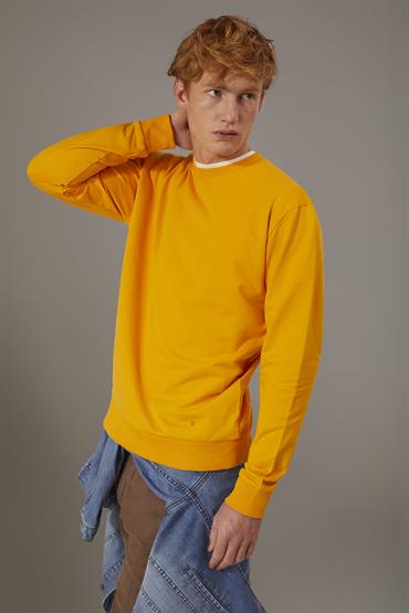 ROUND NECK FLEECE YELLOW