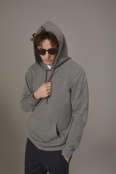 HOODIE FLEECE GREY MEL