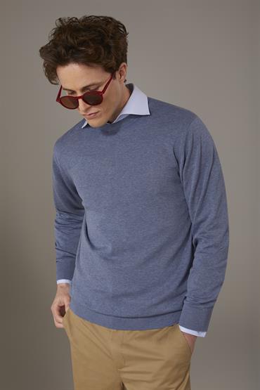 ROUND NECK SWEATER INDIGO MEL