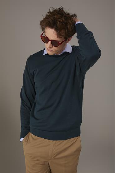 ROUND NECK SWEATER MARINE