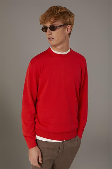 ROUND NECK SWEATER RED