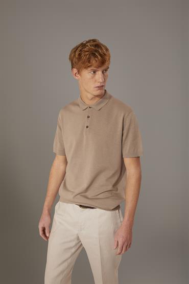 KNITTED POLO BEIGE