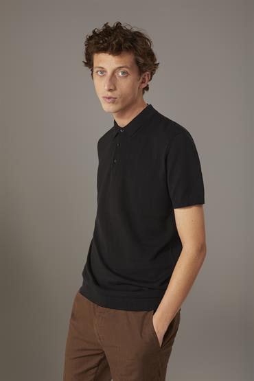 KNITTED POLO BLACK