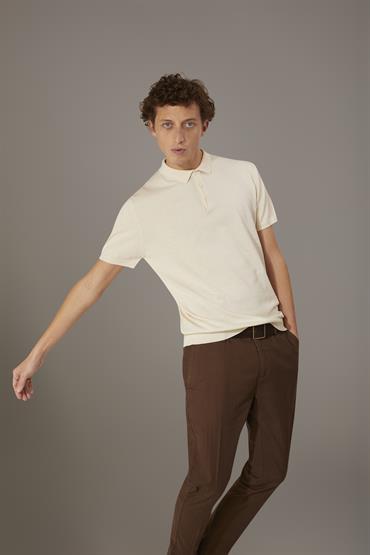 KNITTED POLO OFF WHITE