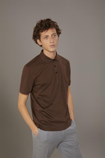 SHORT SLEEVE FRENCH COLLAR POLO BROWN