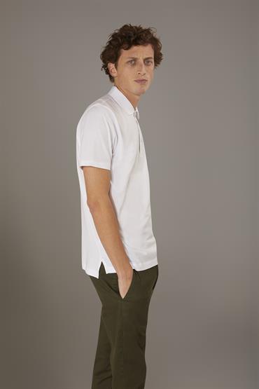 SHORT SLEEVE FRENCH COLLAR POLO WHITE