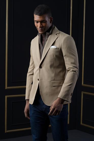 JACKET WITH FAKE VEST<br/>VARIANTE : BEIGE