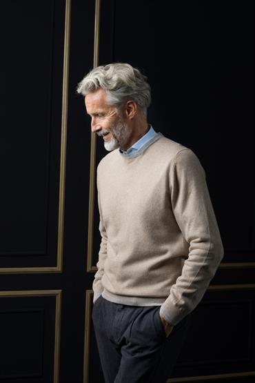 ROUND NECK<br/>VARIANTE : BEIGE MEL/GREY MEL