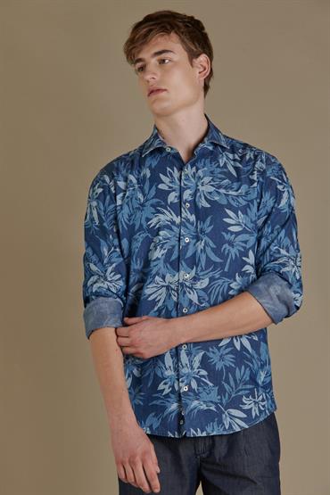 FRENCH COLLAR CLASSIC FIT CASUAL SHIRT<br/>VARIANTE : DENIM