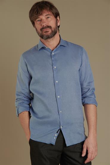 FRENCH COLLAR SLIM FIT CASUAL SHIRT<br/>VARIANTE : BROWN