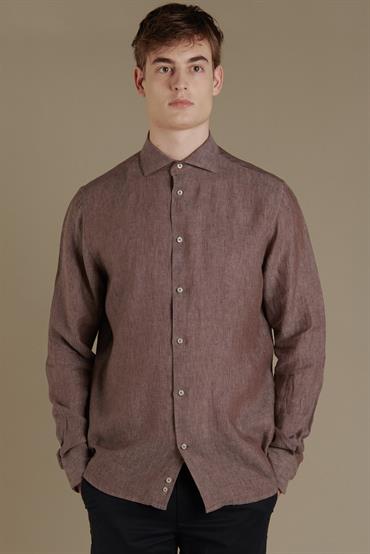 FRENCH COLLAR CLASSIC FIT CASUAL SHIRT<br/>VARIANTE : BEIGE