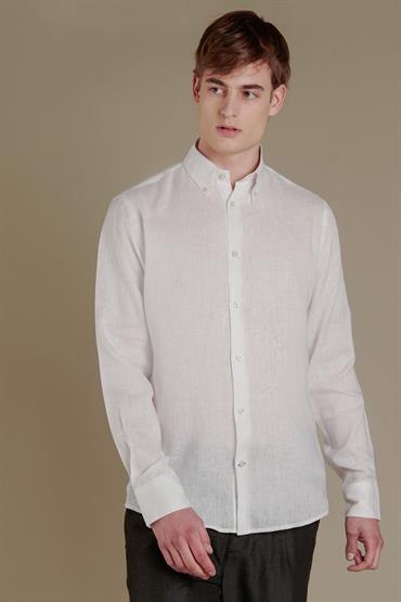 BUTTON DOWN COLLAR CLASSIC FIT SHIRT<br/>VARIANTE : BEIGE