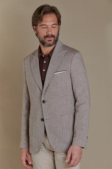 PEAK LAPEL SINGLE BREASTED JACKET<br/>VARIANTE : BEIGE