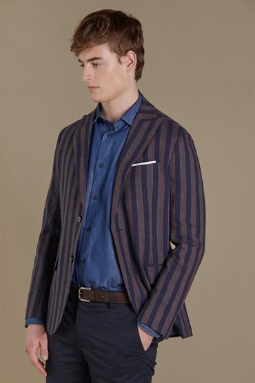 PEAK LAPEL SINGLE BREASTED JACKET<br/>VARIANTE : BLUE