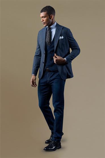 PEAK LAPEL SINGLE BREASTED JACKET<br/>VARIANTE : BLUE