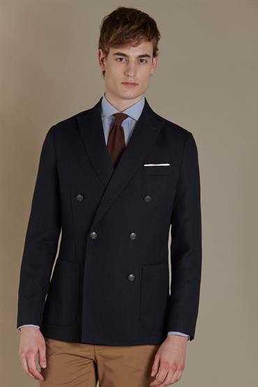 DOUBLE BREASTED JACKET<br/>VARIANTE : DK BLUE