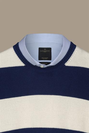 ROUND NECK SWEATER<br/>VARIANTE : AVION/PANNA