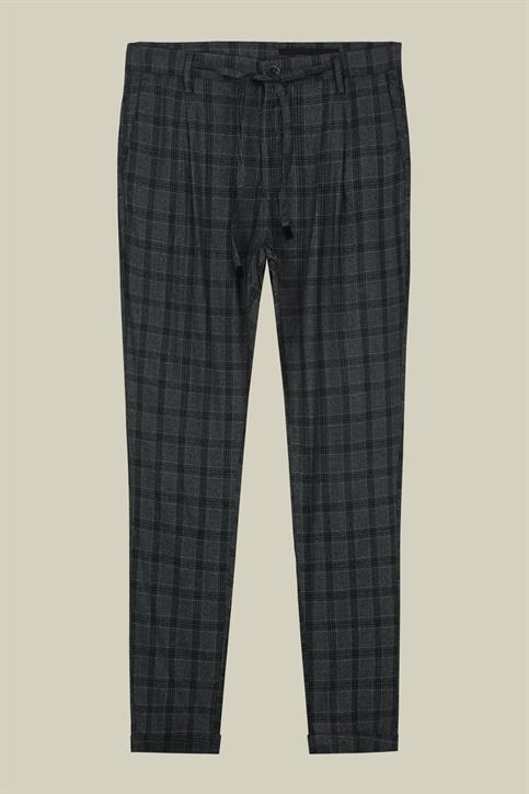 CHINO TROUSERS WITH COULISSE AND TURN UP HEM GRE