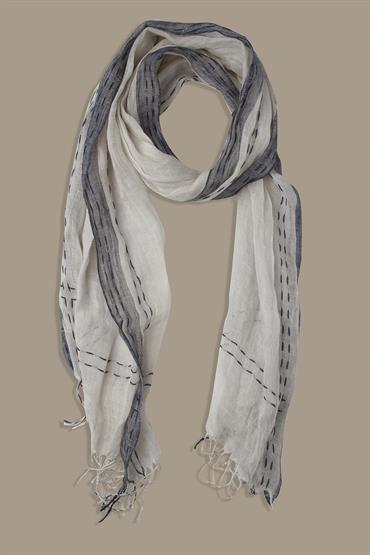 SHAWL 185X57 CM<br/>VARIANTE : BEIGE/BLUE