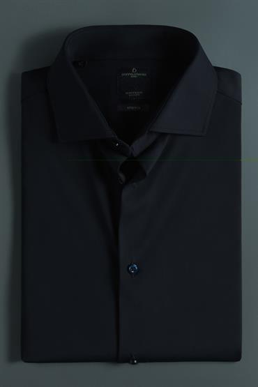 french collar slim fit shirt<br/>VARIANTE : BLACK