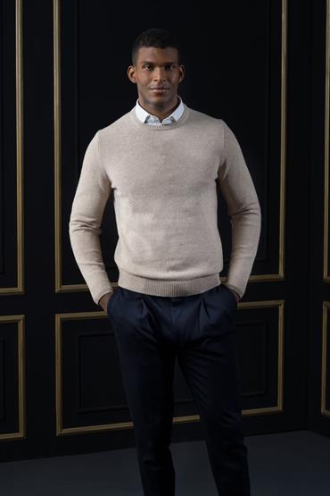 ROUND NECK SWEATER<br/>VARIANTE : BEIGE