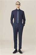 french collar classic fit shirt DK BLUE