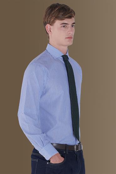 french collar classic fit shirt<br/>VARIANTE : BLUE