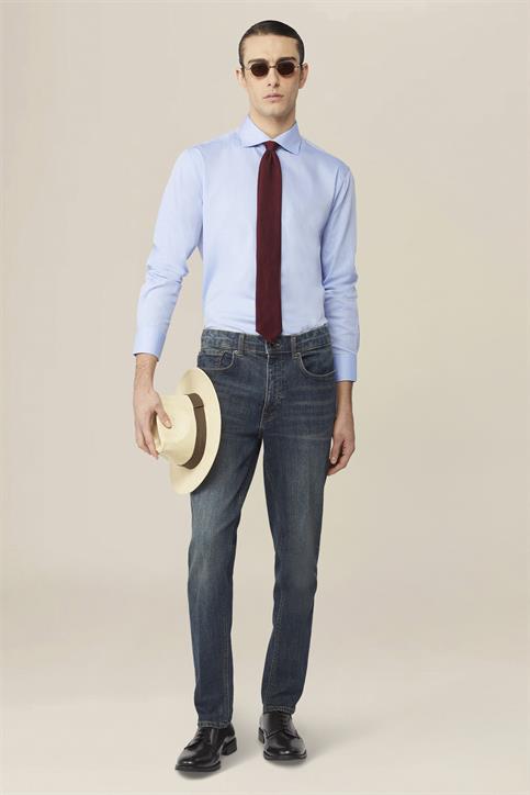 french collar classic fit shirt DK SKY