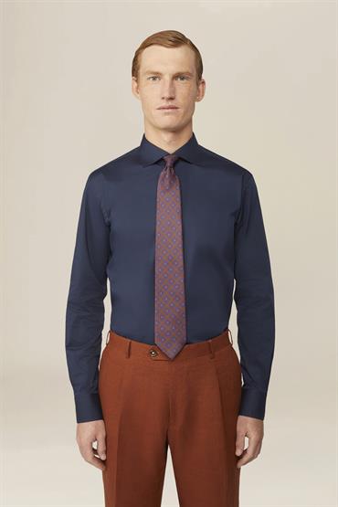 french collar slim fit shirt BLUE