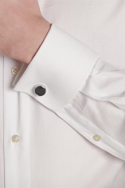 ITALIAN COLLAR CLASSIC FIT SHIRT - CUFFLINK WHIT
