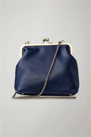 ECO LEATHER CLUTCH DK BLUE