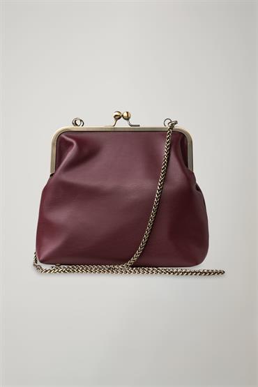 ECO LEATHER CLUTCH PLUM