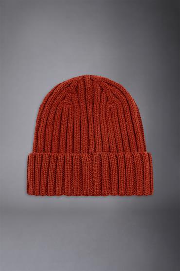 RIB BEANIE HAT BRICK