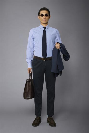 FRENCH COLLAR CLASSIC FIT WHITE/BLUE
