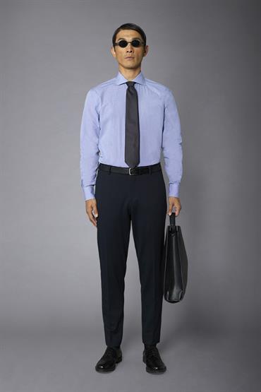 FRENCH COLLAR SLIM FIT WHITE/BLUE