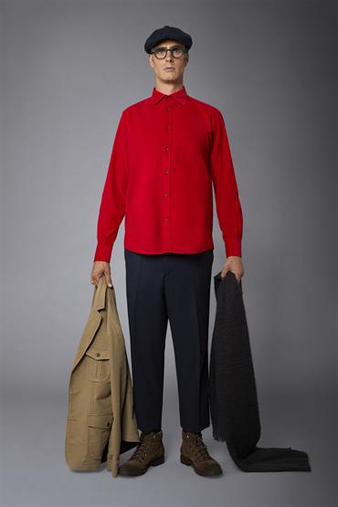 FRENCH COLLAR BAGGY FIT RED