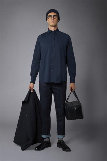 FRENCH COLLAR BAGGY FIT DK BLUE
