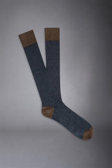 SOCKS DK BLUE/ BROWN