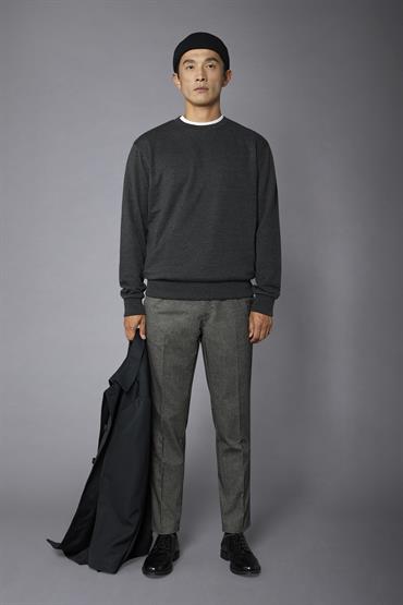 ROUND NECK FLEECE ANTHRACITE