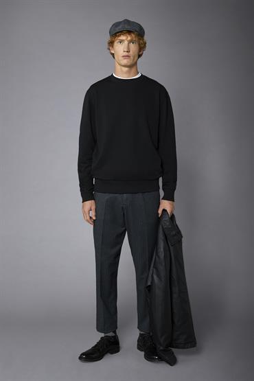 ROUND NECK FLEECE BLACK