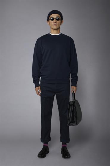 ROUND NECK FLEECE DK BLUE