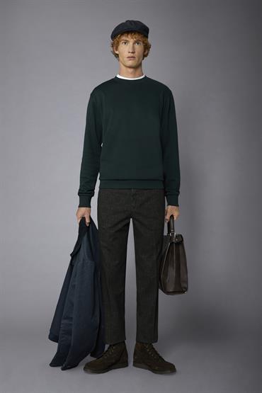 ROUND NECK FLEECE FOREST GREEN