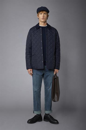 QUILTED JACKET DK BLUE