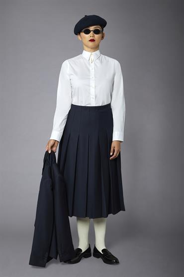 PLEATED SKIRT DK BLUE