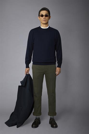 ROUND NECK SWEATER DK BLUE