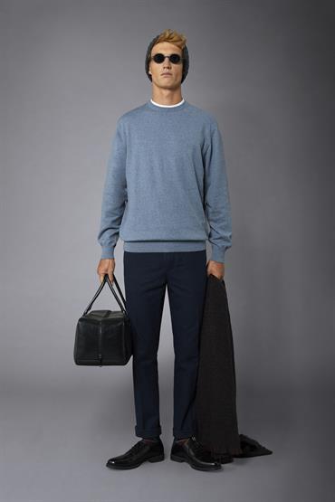 ROUND NECK SWEATER STEEL